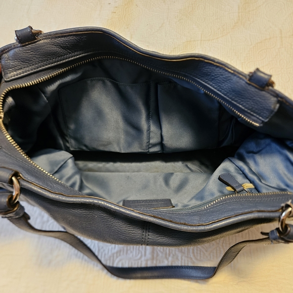 Coach Navy Blue Leather Shoulder Bag - Picture 2 of 4